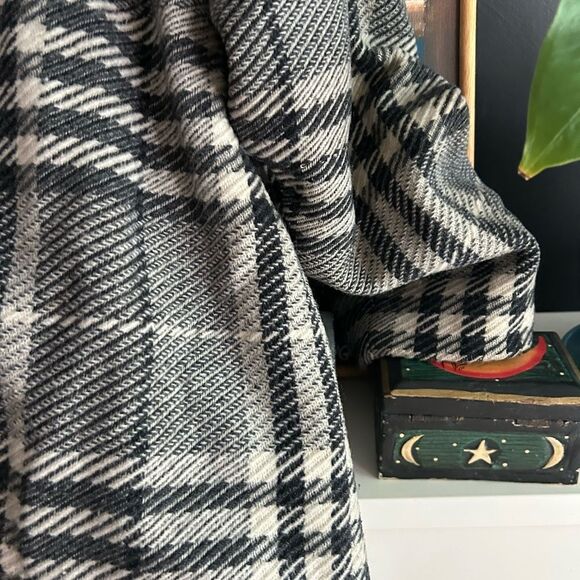 Novelti Plaid Trench Coat - Black and White Winter jacket XL - Picture 15 of 16